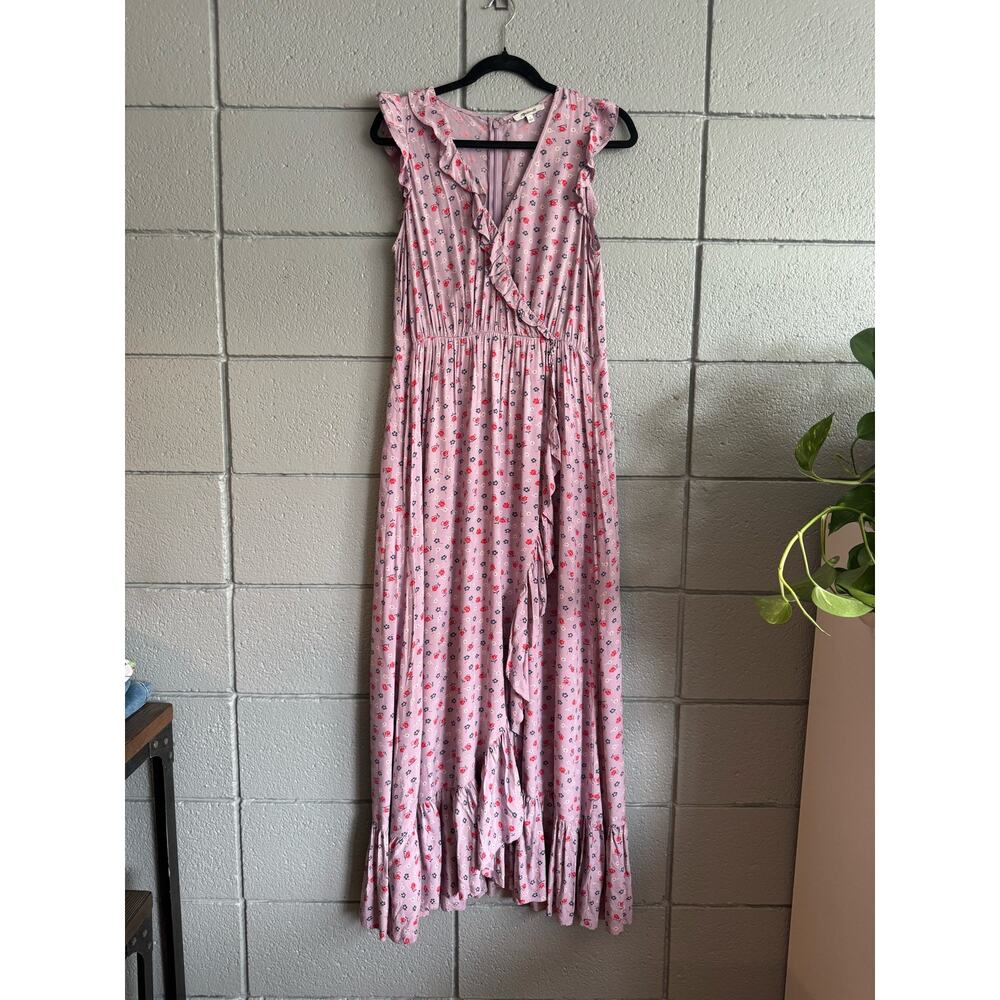 Madewell Pink Floral Midi Dress